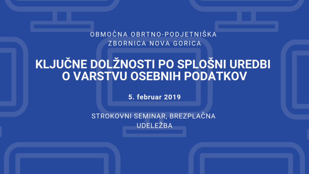 Napoved strokovnega seminarja v Novi Gorici.
