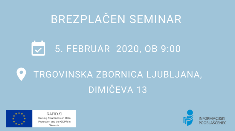 Napoved brezplačnega seminarja v Ljubljani, 5. februarja.
