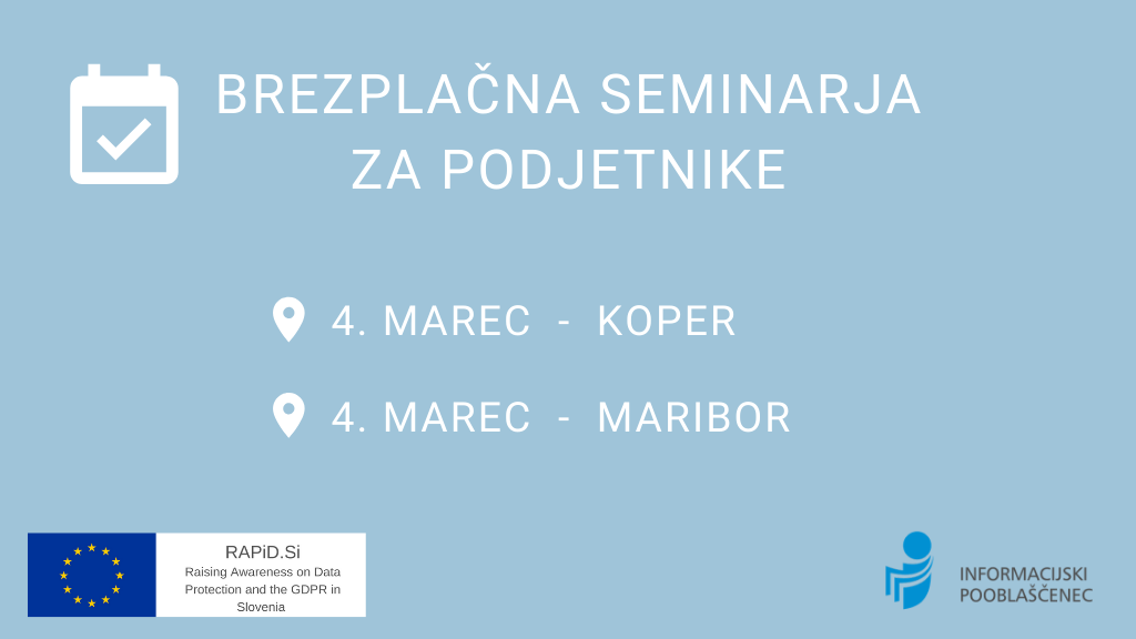 Napoved brezplačnih seminarjev za podjetnike: 4. marec – Koper in Maribor.
